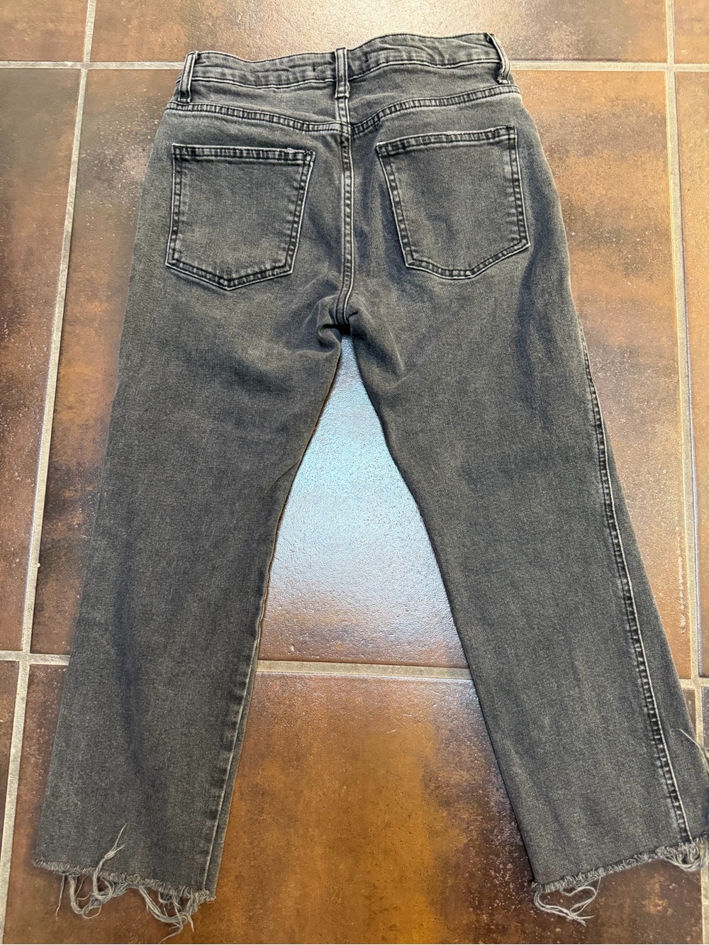 Free People Washed Black Slim-Straight Jeans